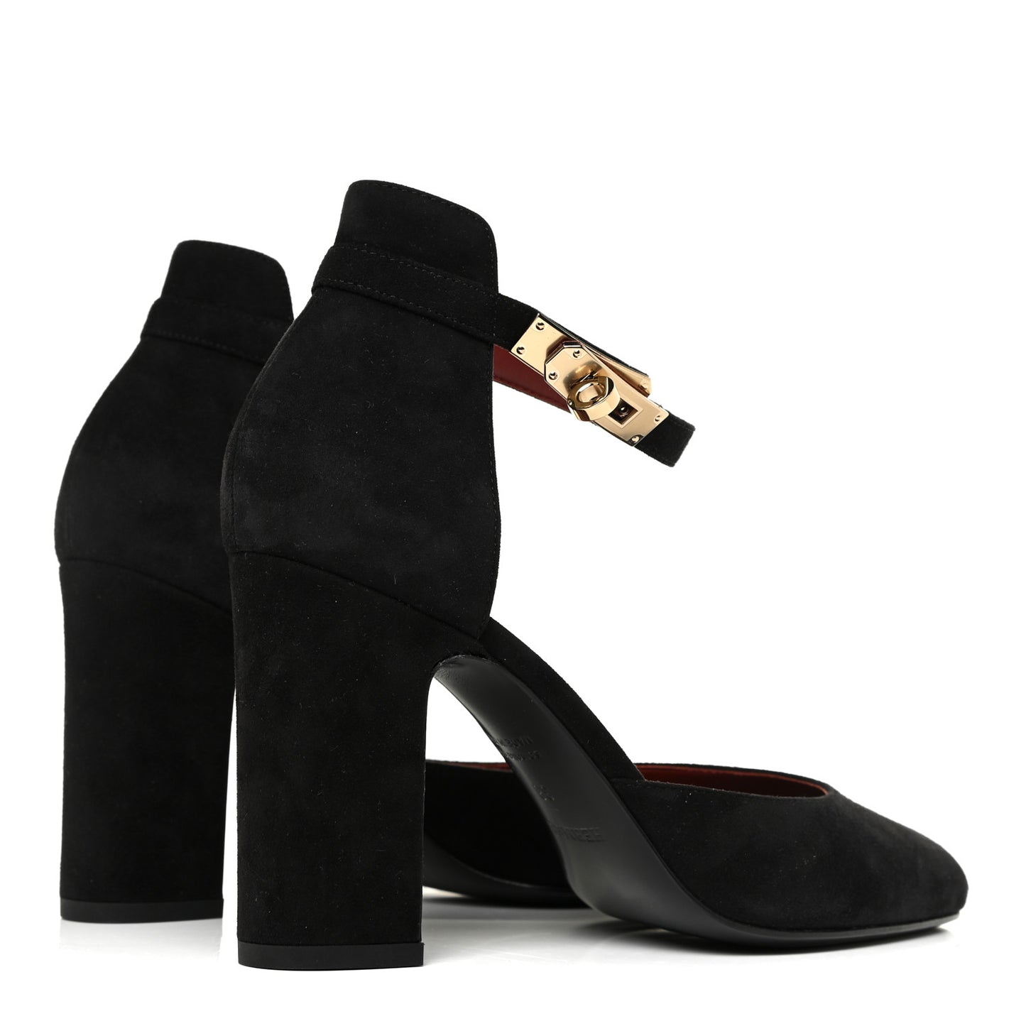 Suede Goatskin Baby 90 Pump 38 Black