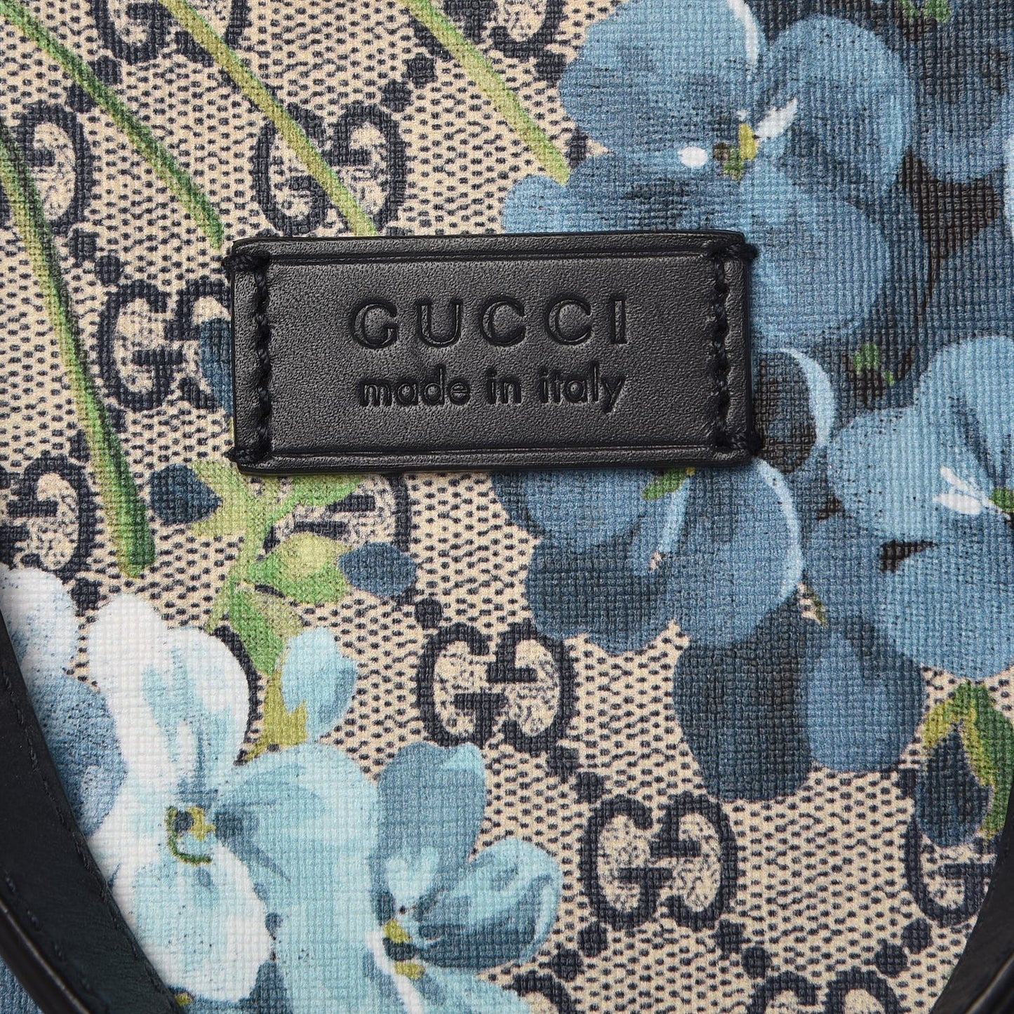 GG Supreme Monogram Blooms Small Zippered Tote Blue