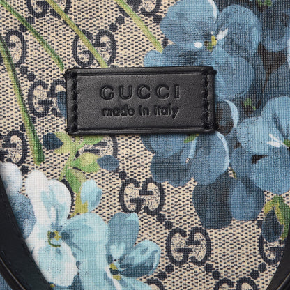 Gucci GG Supreme Monogram Blooms Small Zippered Tote Blue 7 of 11