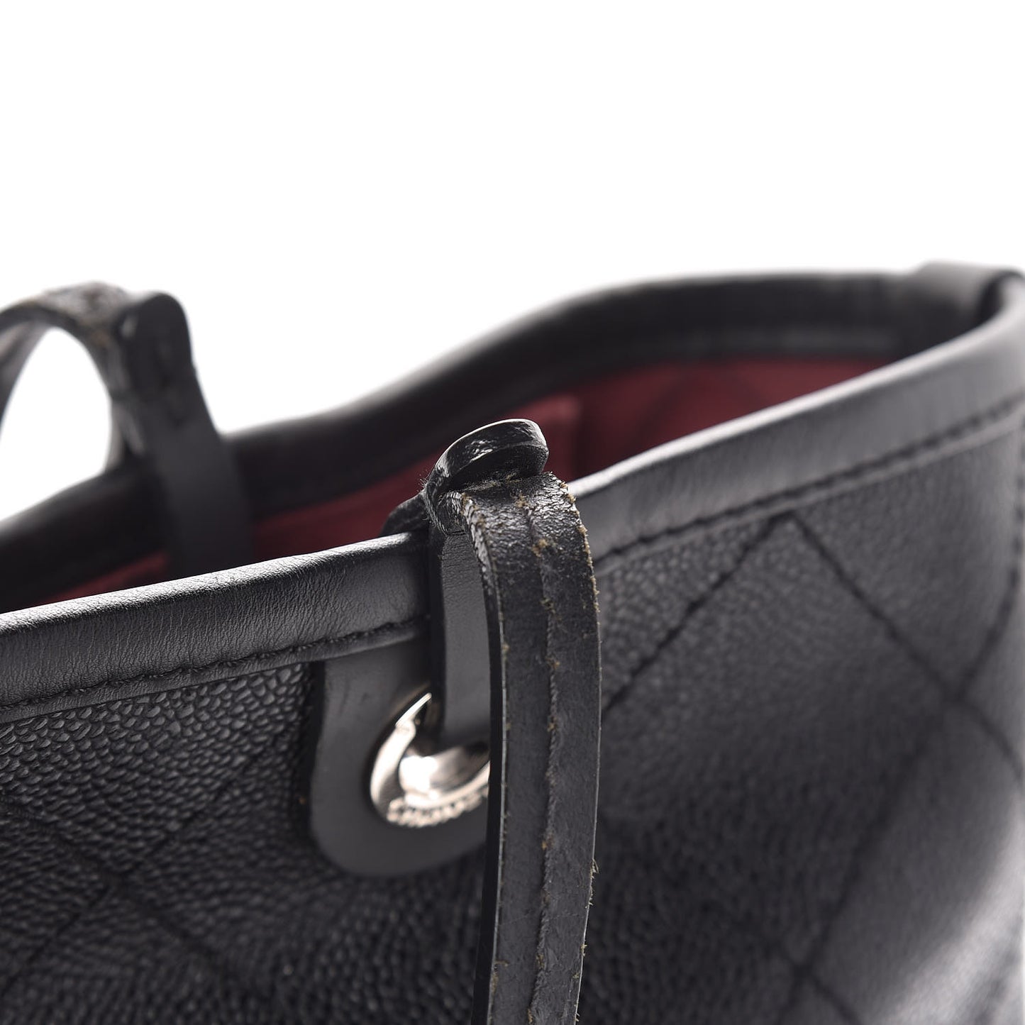 Grained Calfskin Shopping Fever Tote Black