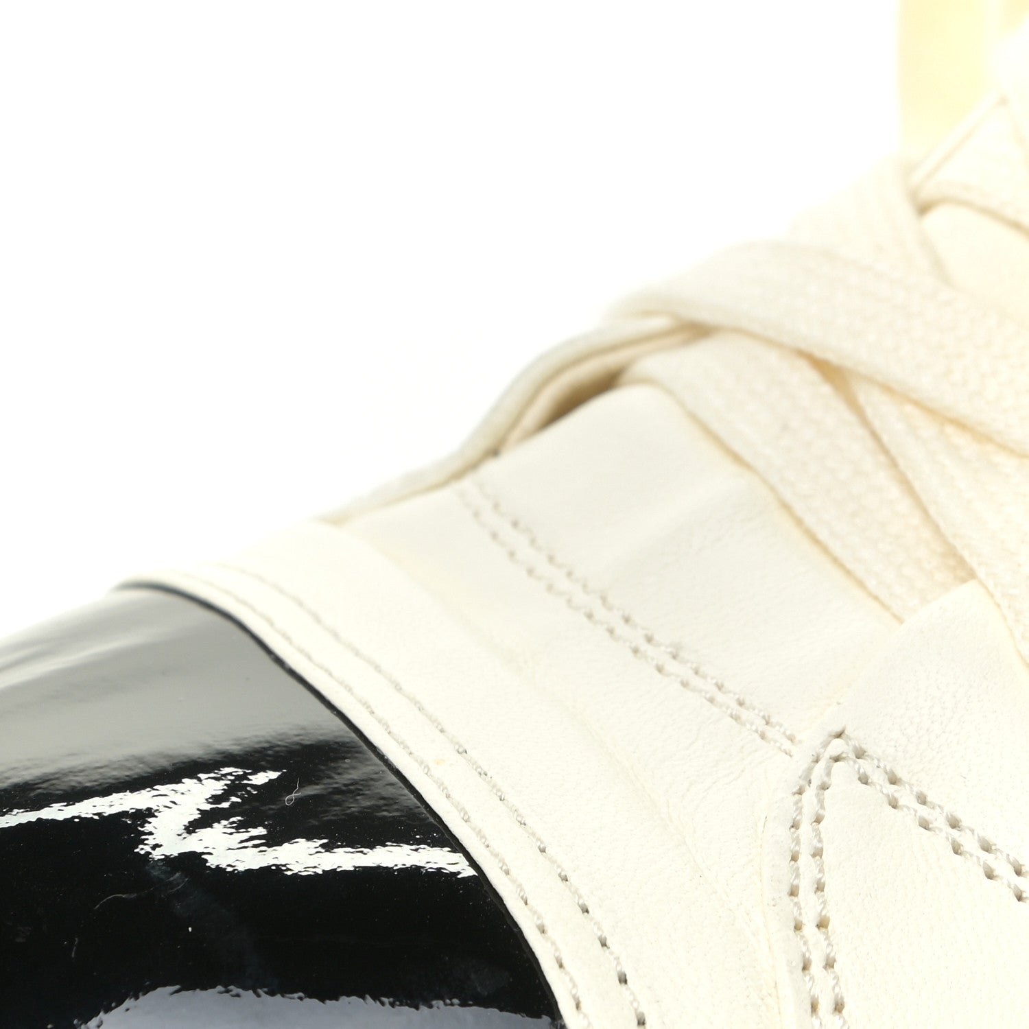 Chanel Lambskin Patent Cap Toe CC Sneakers 39 White Black 16 of 19