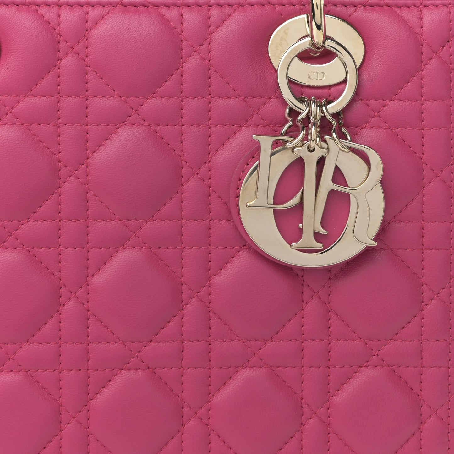 Lambskin Cannage Medium Lady Dior Fuchsia