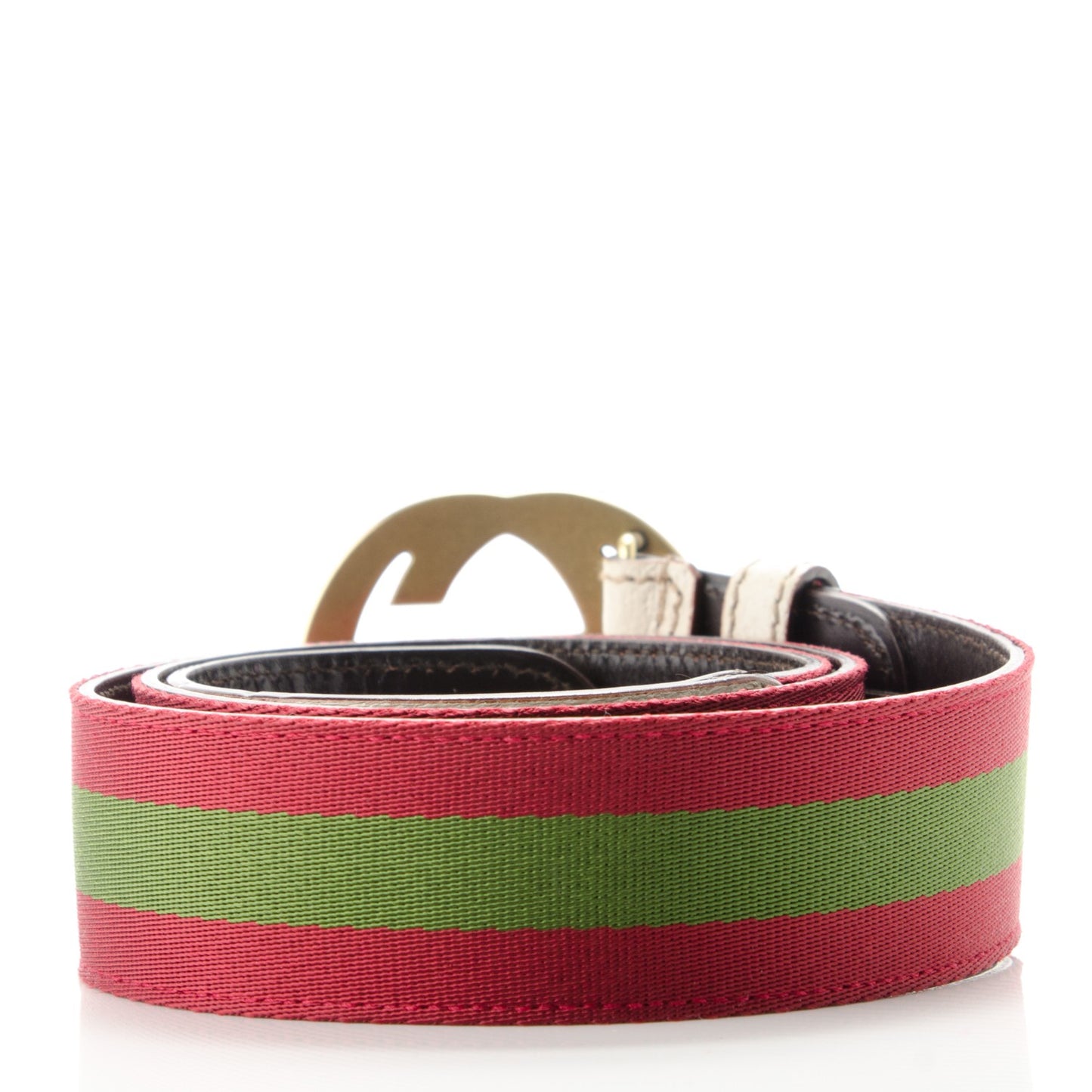 Calfskin Canvas Web Interlocking G Belt 90 36 Off White