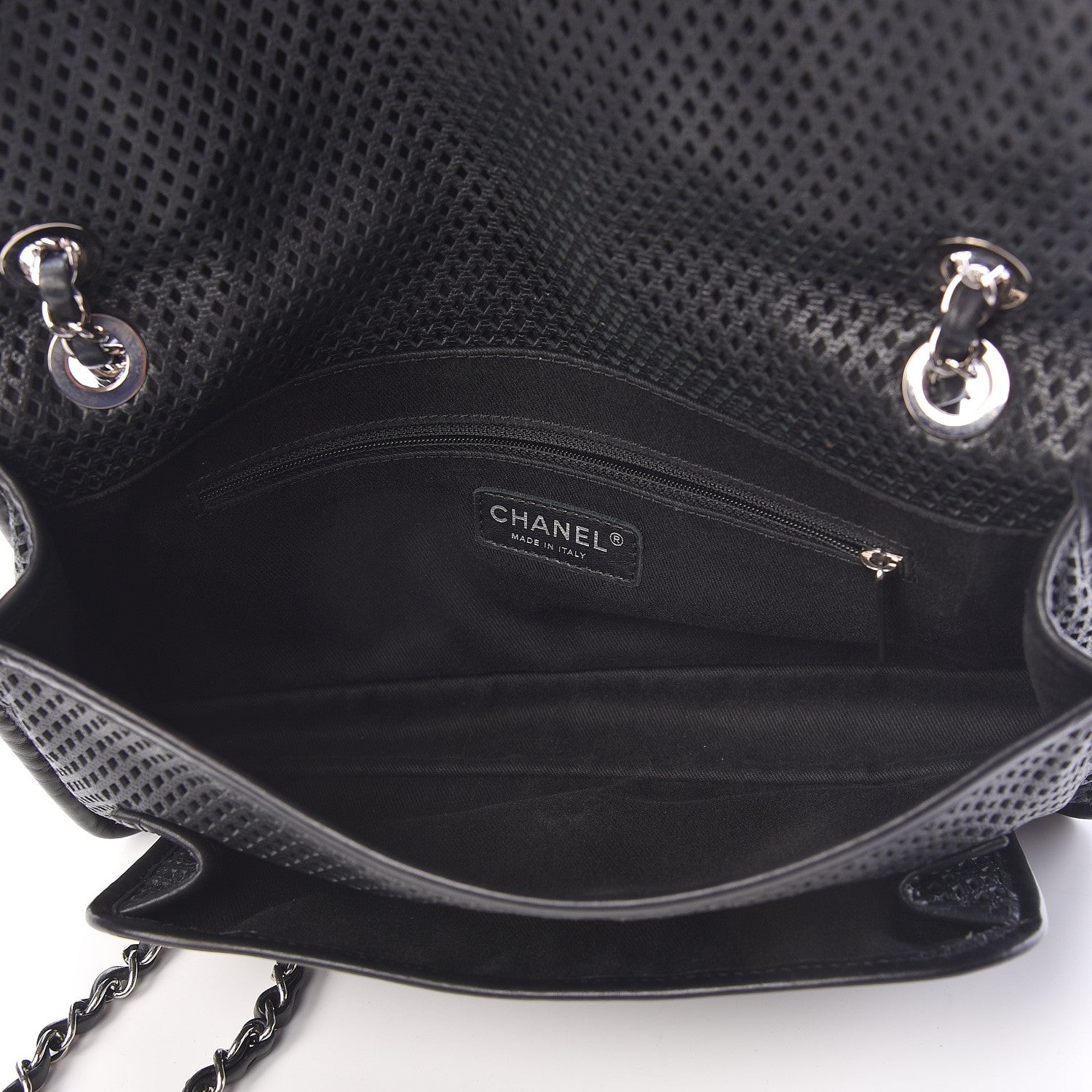 Chanel Perforated Calfskin Large Up In The Air Flap Black 5 of 10
