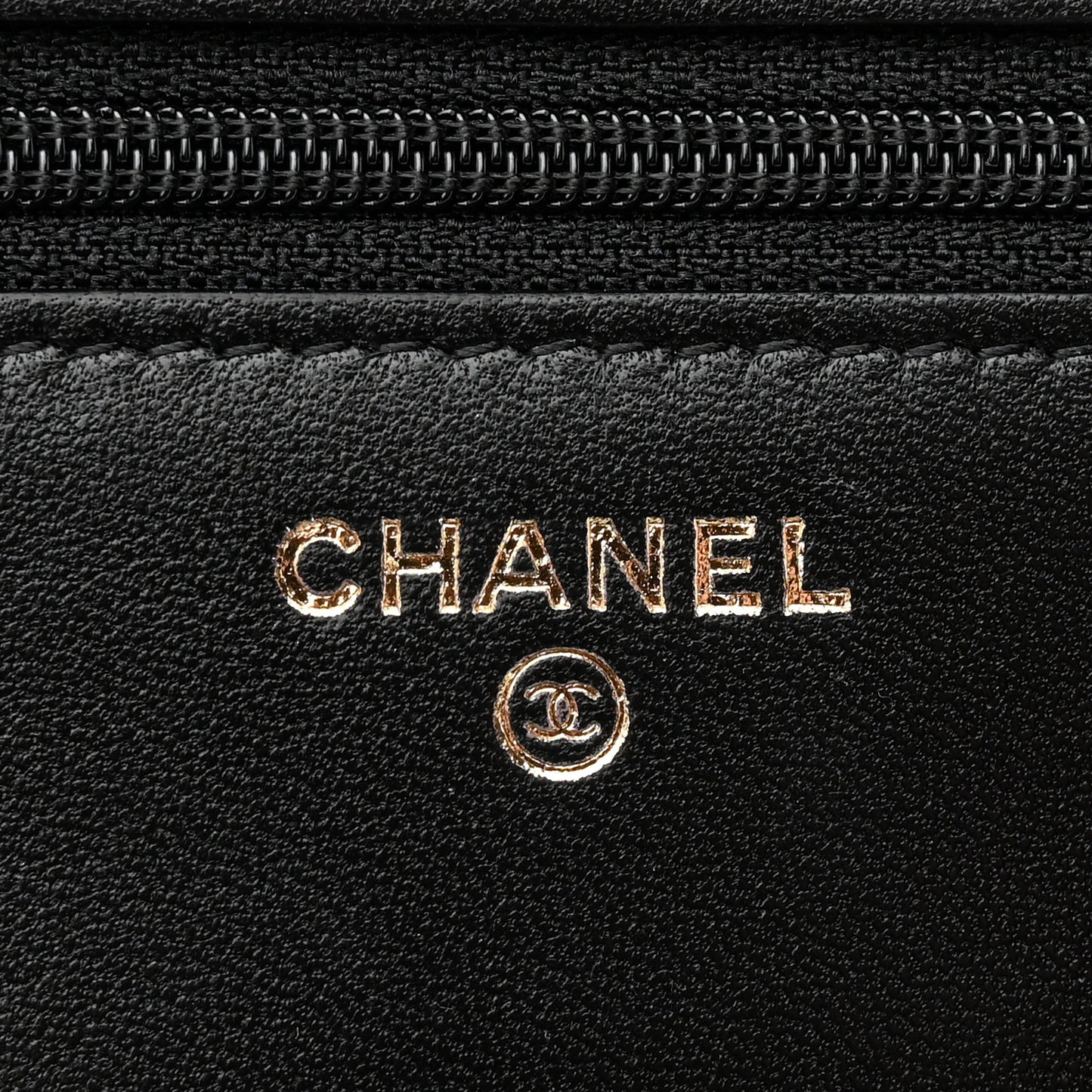 Lambskin Quilted Trendy CC Wallet On Chain WOC Black