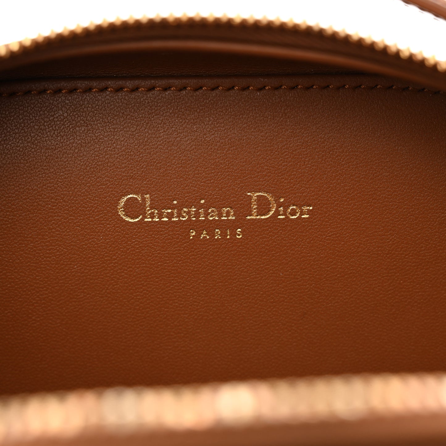 Calfskin CD Signature Oval Crossbody Camera Bag Brown
