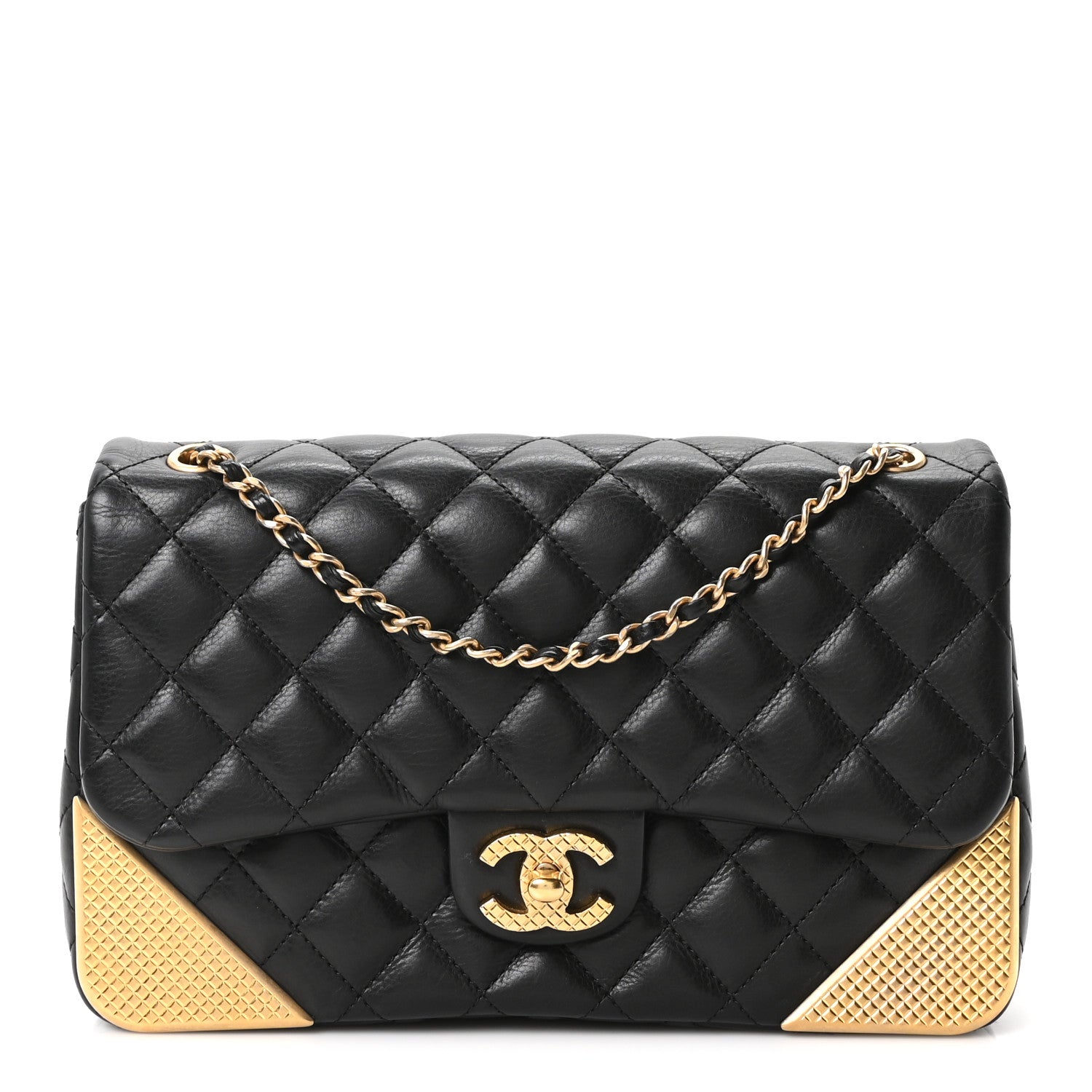 Chanel Calfskin Quilted Rock The Corner Flap Black 1 of 10