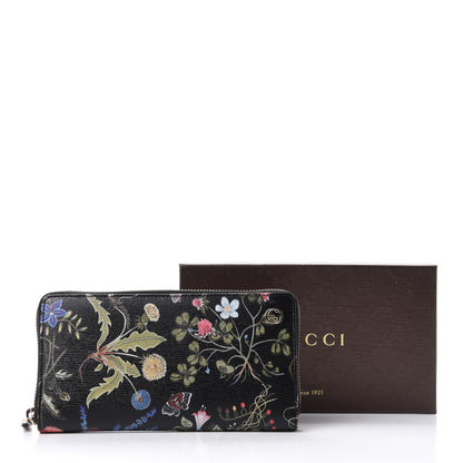 Gucci Shangai Calfskin Flora Knight Zip Around Wallet Black 8 of 8
