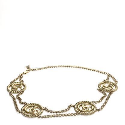 Gucci Metal Chain Crystal Torchon Double G Belt Gold 1 of 4