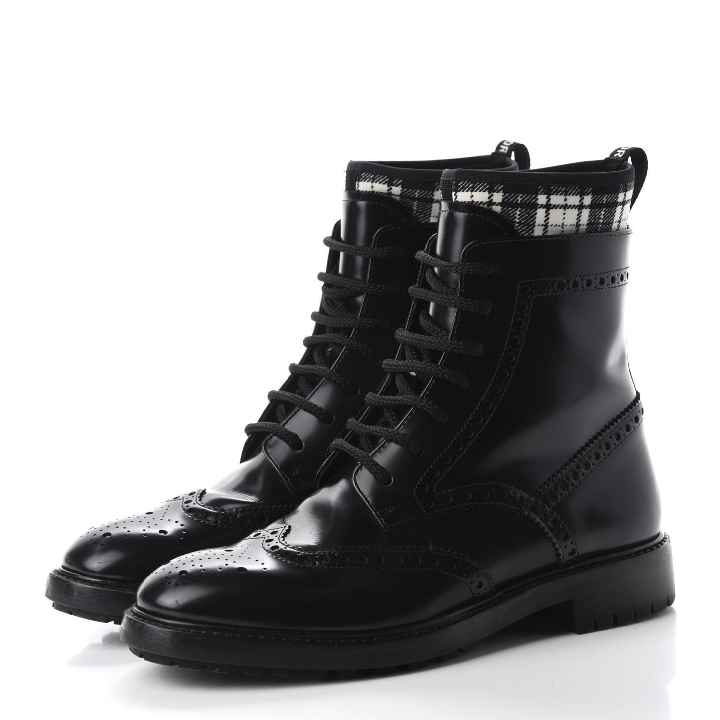 Calfskin D-Order Low Boot 37 Black White