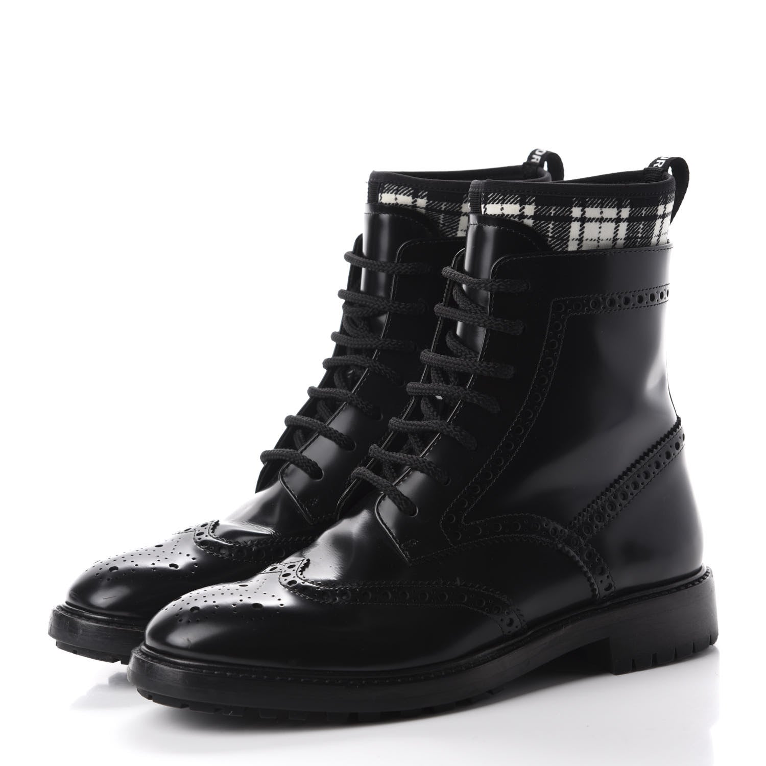 Christian Dior Calfskin D-Order Low Boot 37 Black White 3 of 8