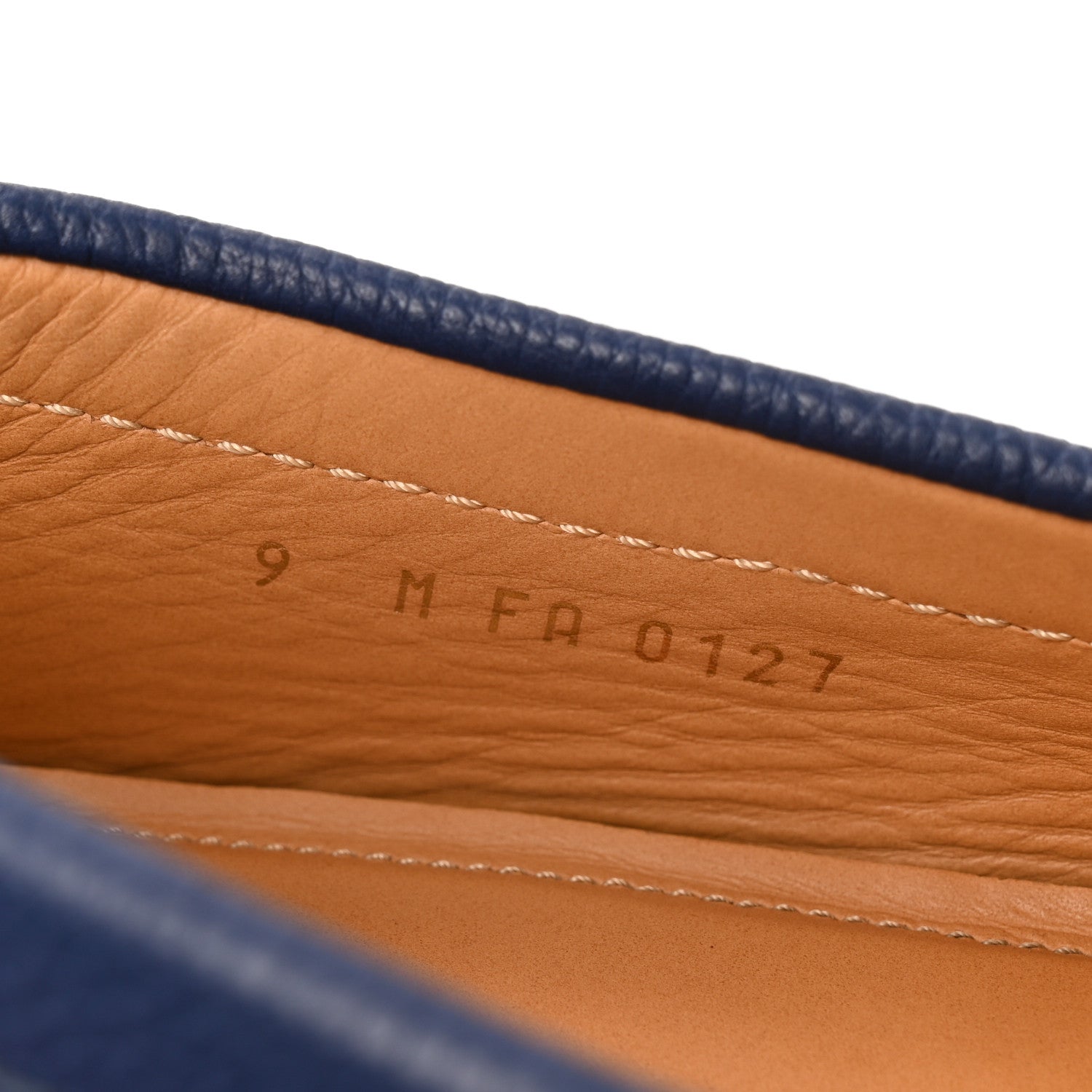 Louis Vuitton Grained Calfskin Mens Monte Carlo Car Shoe Moccasin Loafers 9 Blue 9 of 10