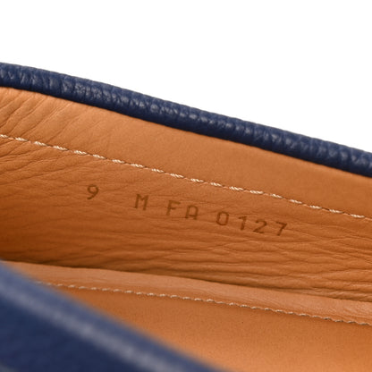 Louis Vuitton Grained Calfskin Mens Monte Carlo Car Shoe Moccasin Loafers 9 Blue 9 of 10