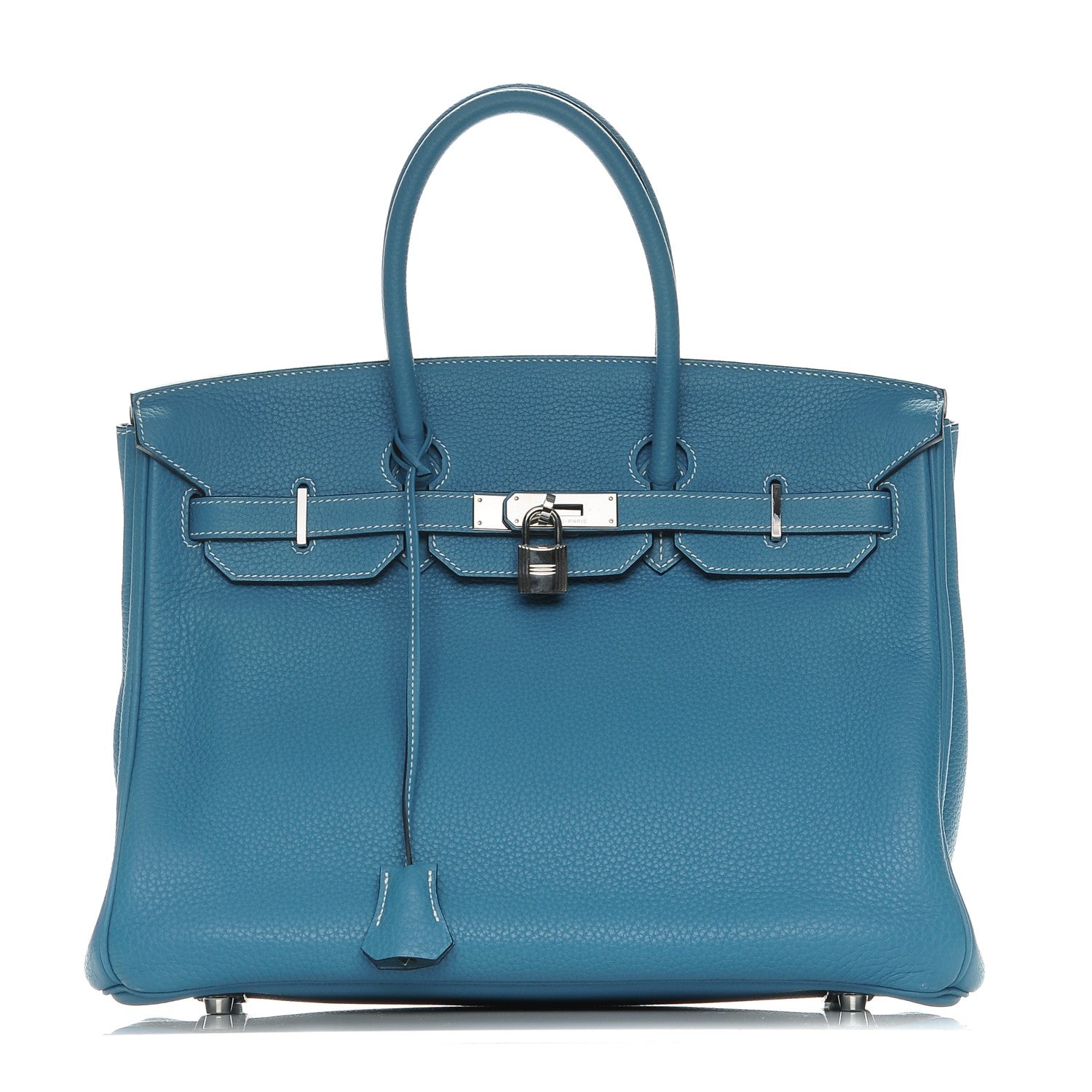 Hermes Taurillon Clemence Birkin 35 Blue Jean 1 of 27