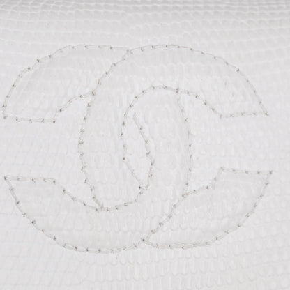 Chanel Lizard Embossed Leather Evening Bag White 5 of 9