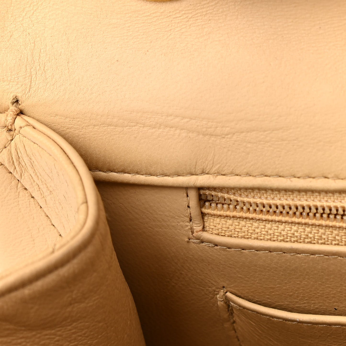 Lambskin Quilted XL Jumbo Single Flap Beige