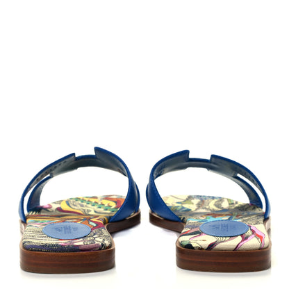 Hermes Calfskin Oran Sandals 36.5 Bleu Zanzibar 6 of 9