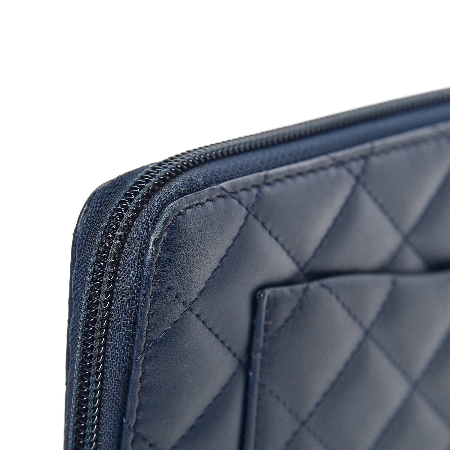Chanel Calfskin Cambon Zip Around Organizer Wallet Navy 14 of 17