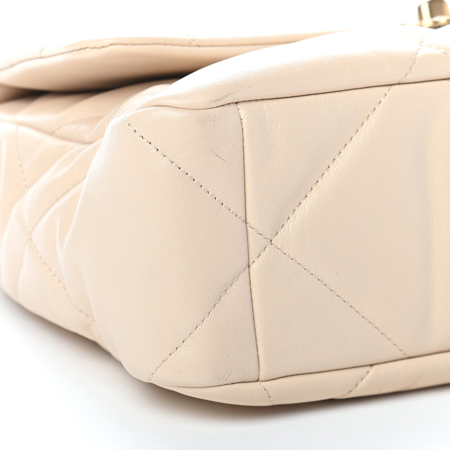 Chanel Goatskin Quilted Large Chanel 19 Flap Beige 8 of 9