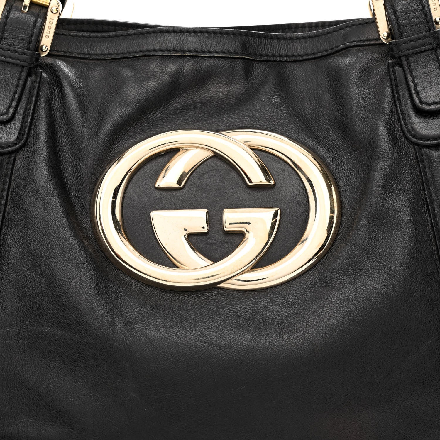 Gucci Calfskin Medium Britt Tote Black 8 of 13