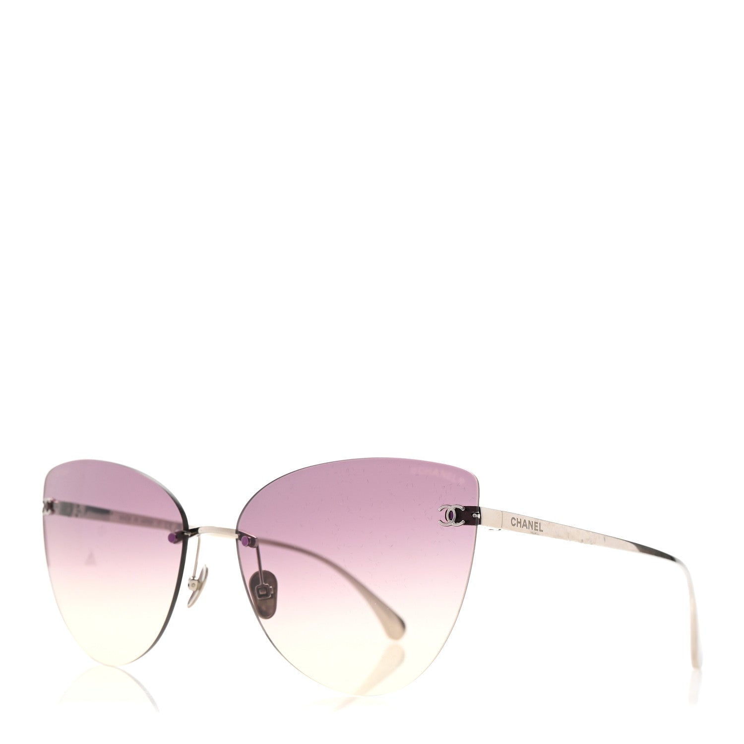 Chanel Titanium Frameless Cat Eye CC Sunglasses 4273-T Purple 2 of 16