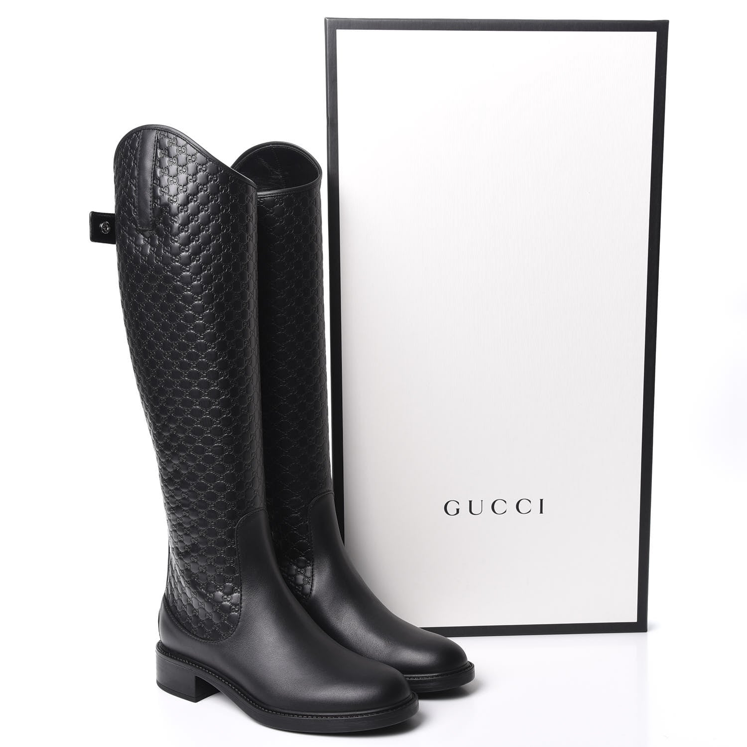Gucci Microguccissima Knee High Riding Boots 38 Black 11 of 11