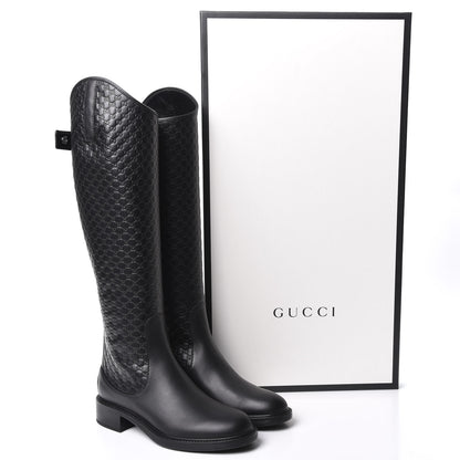 Gucci Microguccissima Knee High Riding Boots 38 Black 11 of 11