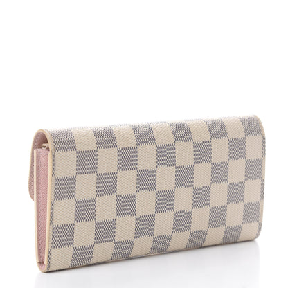 Louis Vuitton Damier Azur Emilie Wallet Rose Ballerine 2 of 5
