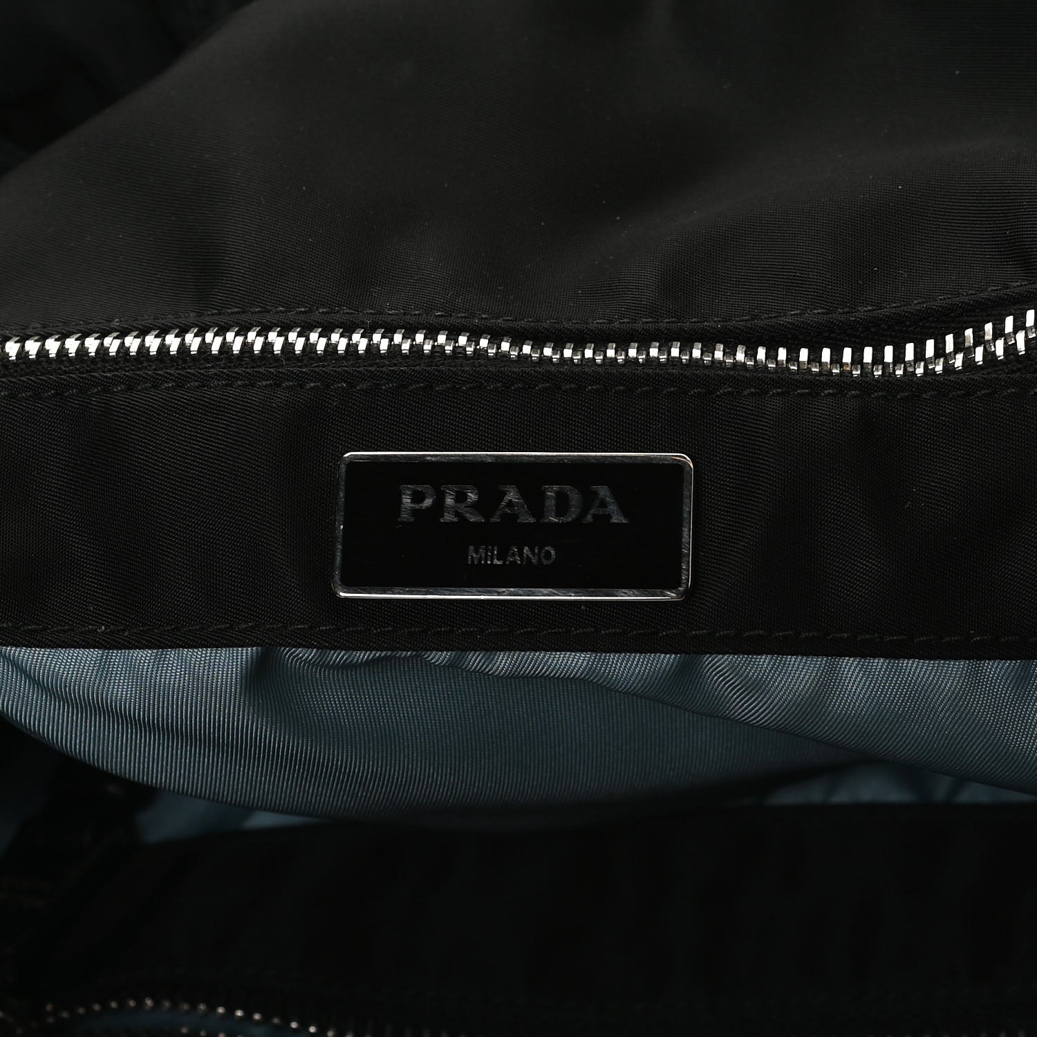 Prada Tessuto Nylon Glace Calfskin Etiquette Tote Black 6 of 16
