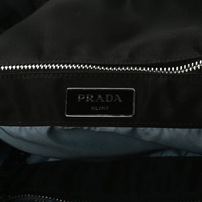 Prada Tessuto Nylon Glace Calfskin Etiquette Tote Black 6 of 16
