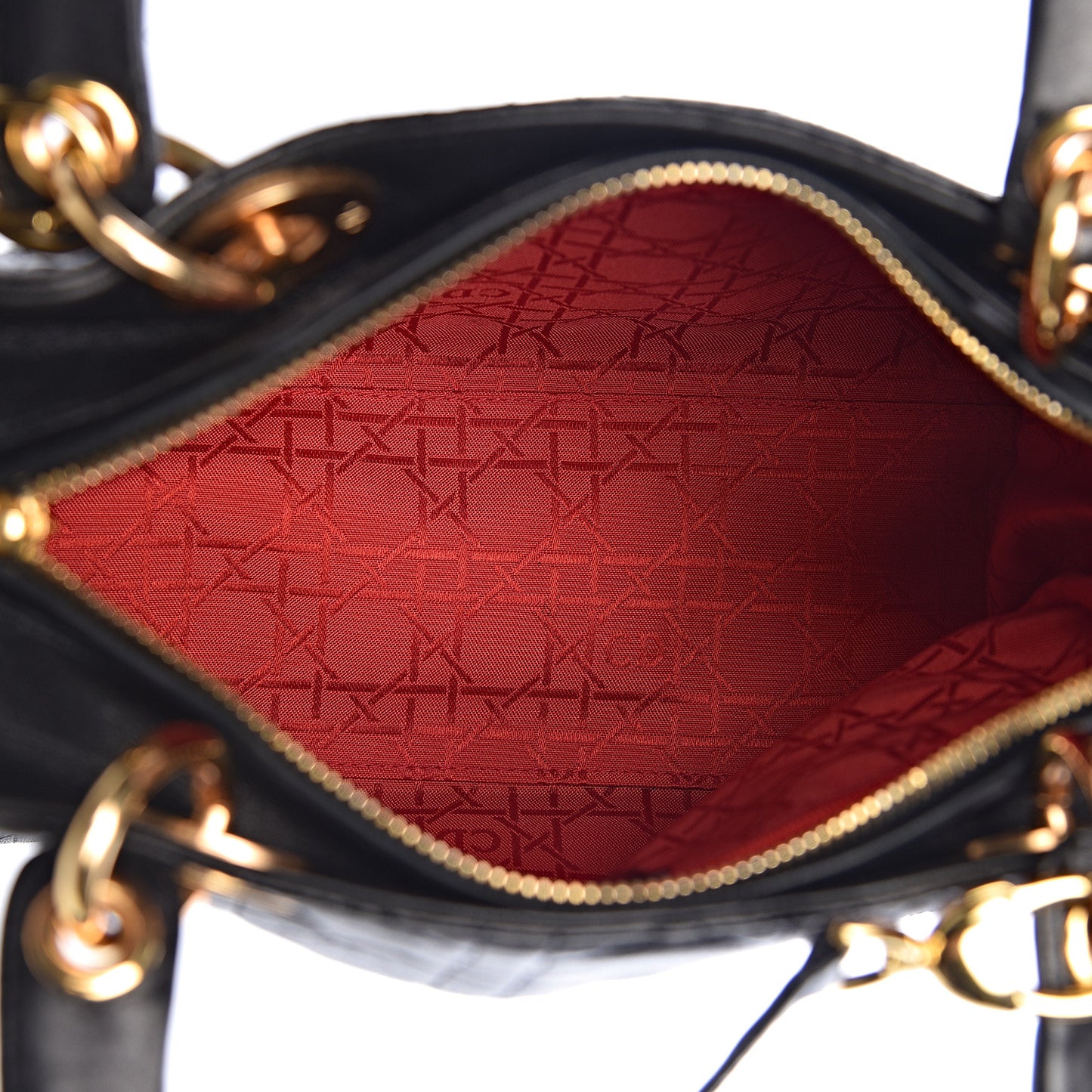 Lambskin Cannage Medium Lady Dior Black