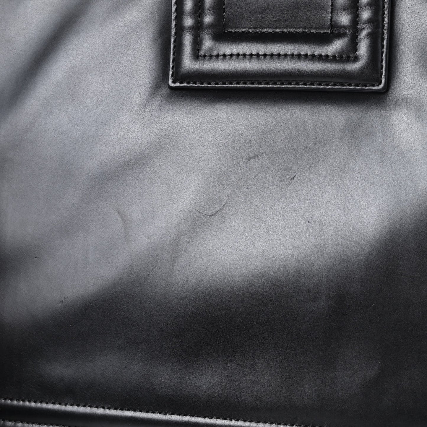 Glazed Calfskin Boy Tote Black