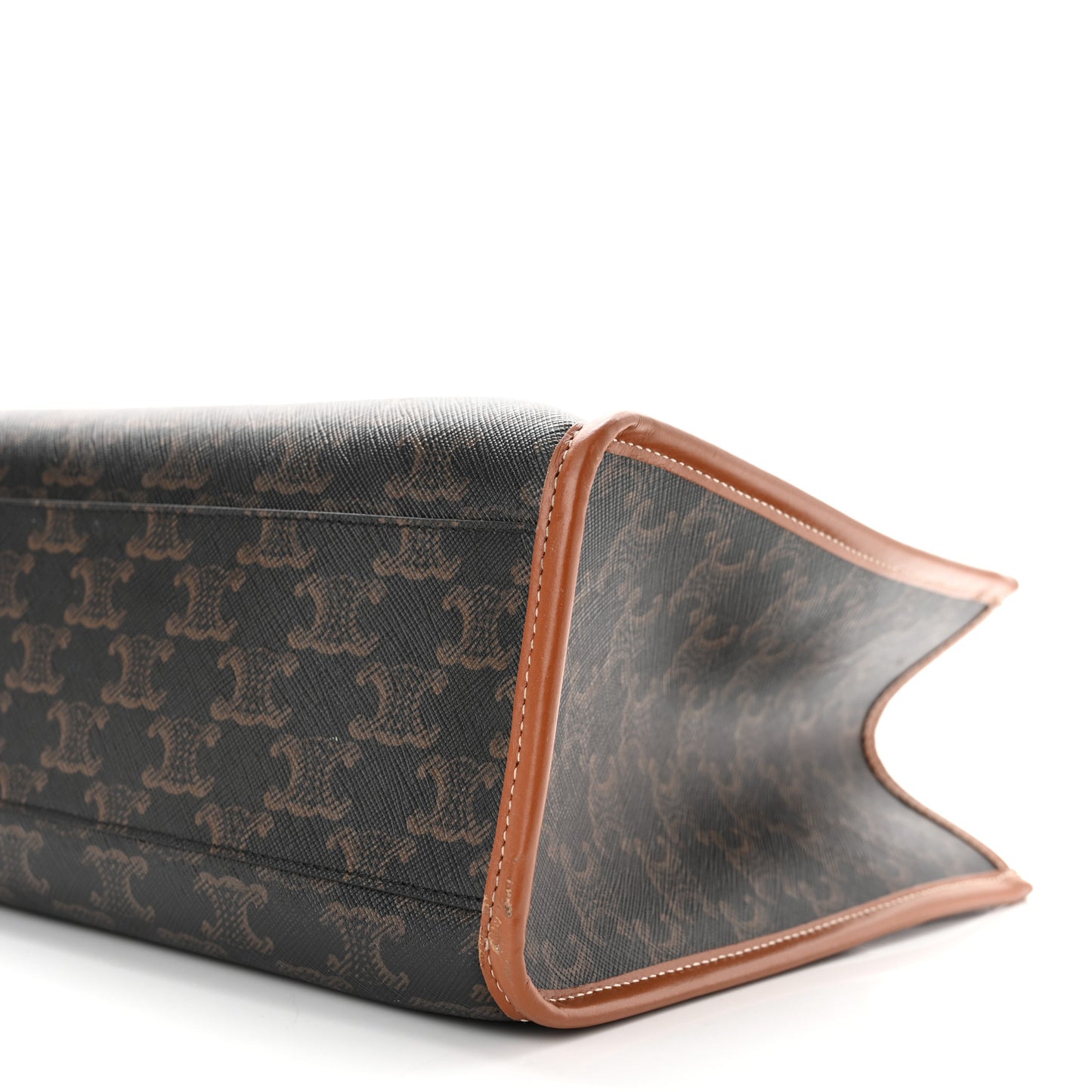 Triomphe Canvas Calfskin Mini Horizontal Cabas Tan
