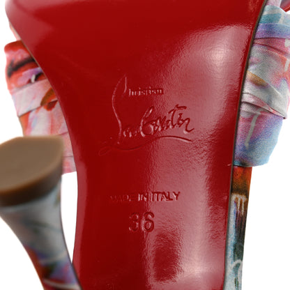 Christian Louboutin Crepe Satin Celebration Print Nicol Is Back 85 Slide Sandals 36 Multicolor 7 of 7