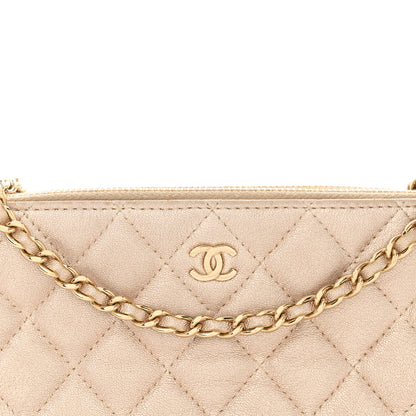 Chanel Metallic Lambskin Quilted Small Clutch With Chain Gold 9 of 13