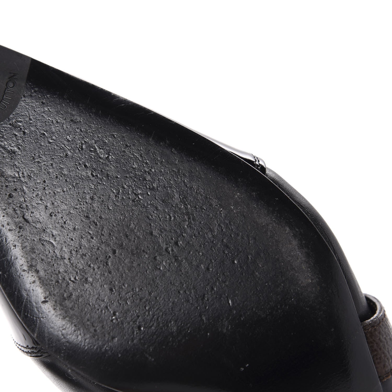 Louis Vuitton Calfskin Patent Monogram Cross Strap Pumps 39 Black 9 of 11