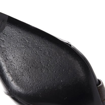Louis Vuitton Calfskin Patent Monogram Cross Strap Pumps 39 Black 9 of 11