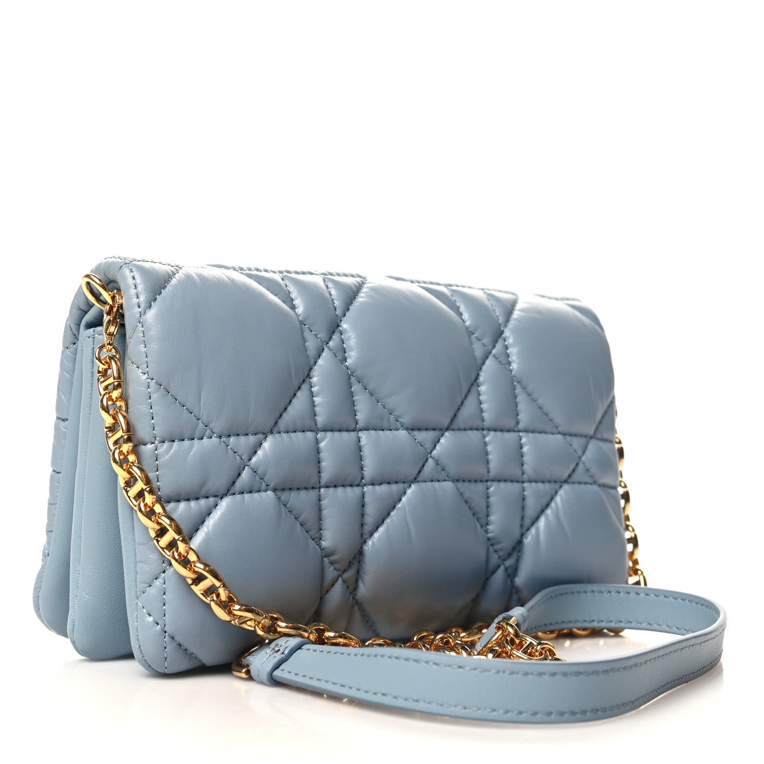 Christian Dior Calfskin Macrocannage Mini Caro Bag Bracing Blue 3 of 11