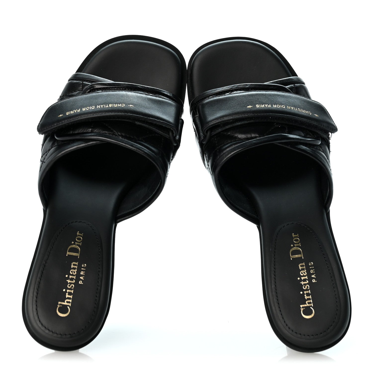 Christian Dior Calfskin Cannage Quilted Dio(r)evolution 80mm Slide Sandals 39 Black 2 of 9