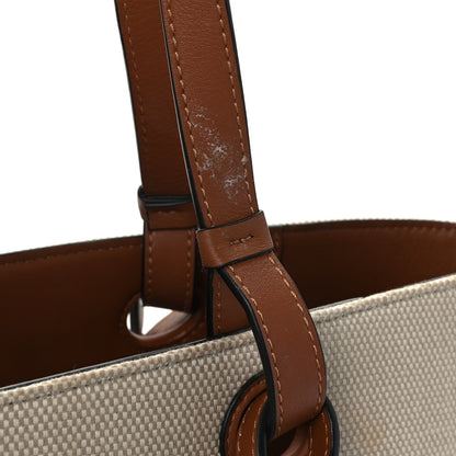 Loewe Canvas Calfskin Small Anagram Tote Ecru Tan 12 of 12