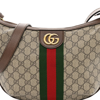Gucci GG Supreme Monogram Web Small Ophidia Half Moon Hobo Brown 7 of 10
