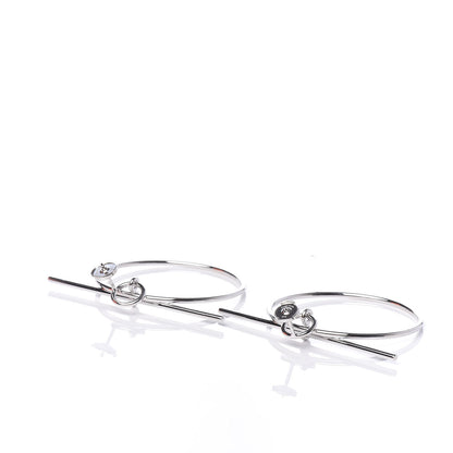 Hermes Sterling Silver MM Loop Earrings 4 of 7