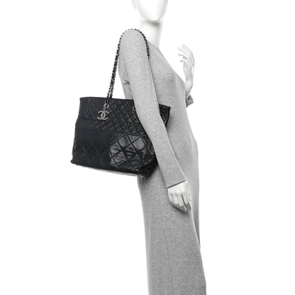 Chanel Calfskin Quilted In The Business North South Tote Black Black 2 of 9