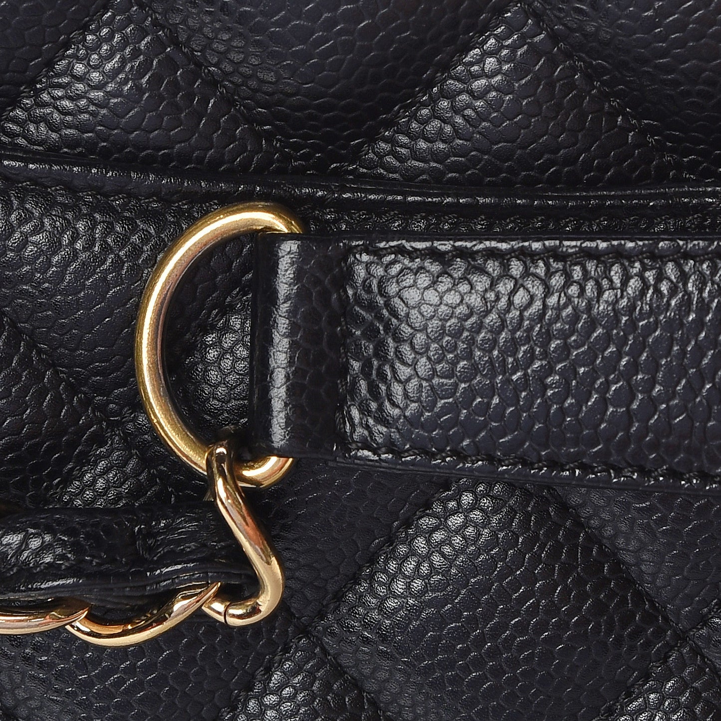 Caviar Quilted Grand Shopping Tote GST Black
