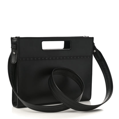 Fendi Vitello King Logo Embossed Mini East West Shopper Black 3 of 11