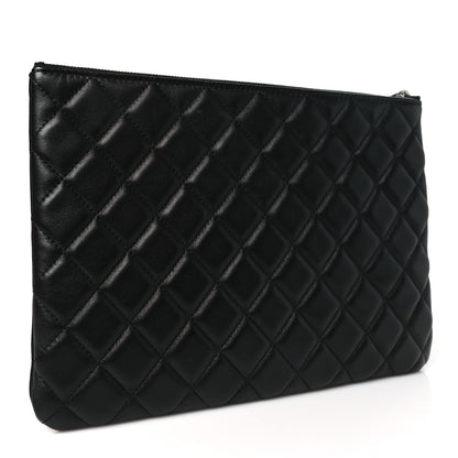 Chanel Lambskin Quilted Medium Cosmetic Case Black 3 of 11
