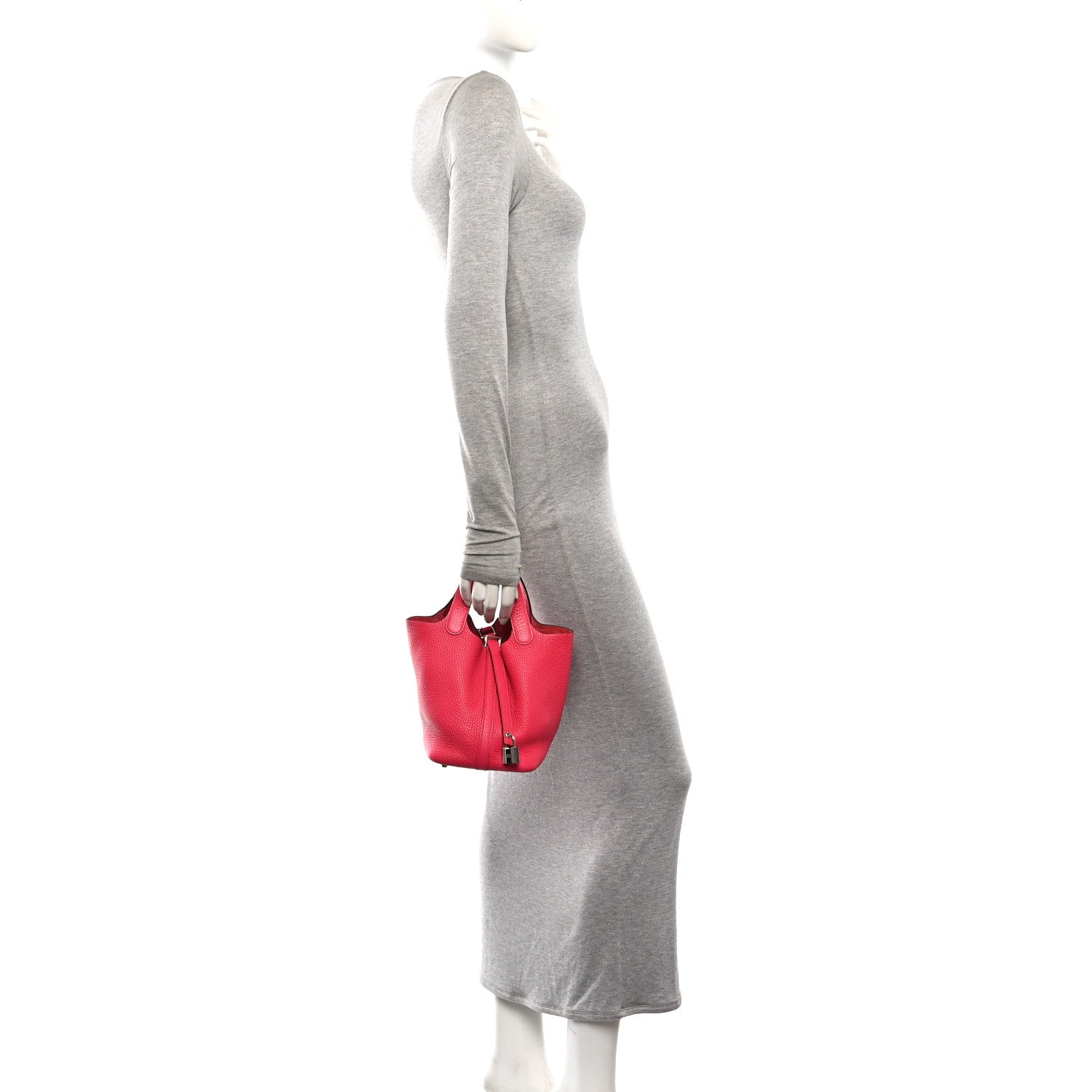 Hermes Taurillon Clemence Picotin Lock 18 PM Rose Mexico 2 of 10