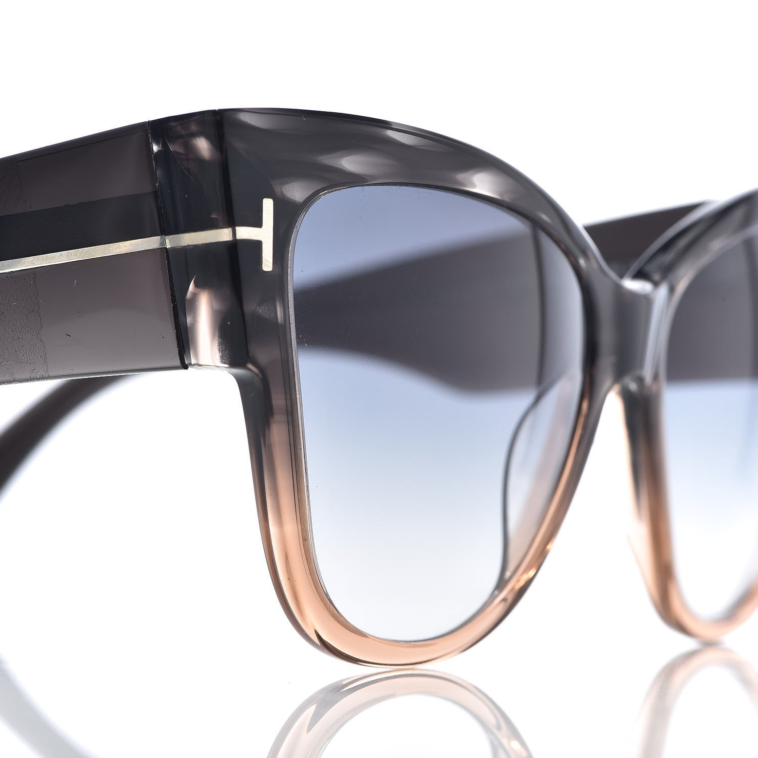 Tom Ford Acetate Anoushka Cat Eye Sunglasses TF371 Melange Grey Peach 7 of 7