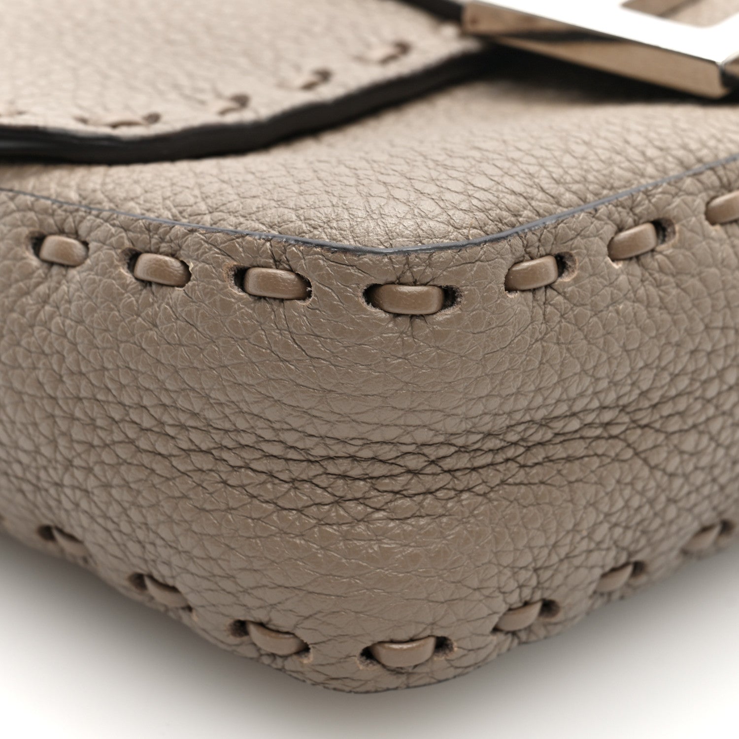 Fendi Cuoio Roma Sellerissima Nappa Sintetica Tape Stitch Mini Baguette Corda 9 of 10