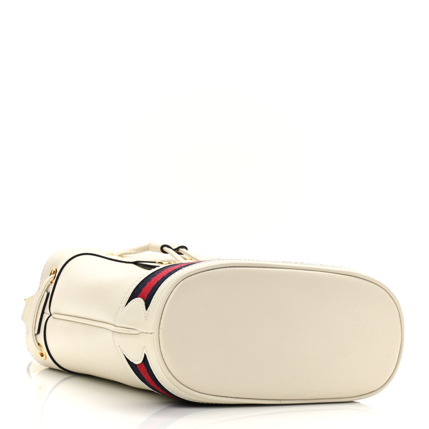 Gucci Glazed Textured Calfskin Web Small Ophidia Bucket Bag Mystic White 4 of 10